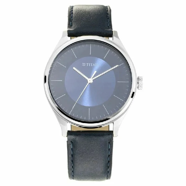 Titan NP1802SL06 Men's Urban Edge Lustrous Blue Dial Leather Watch
