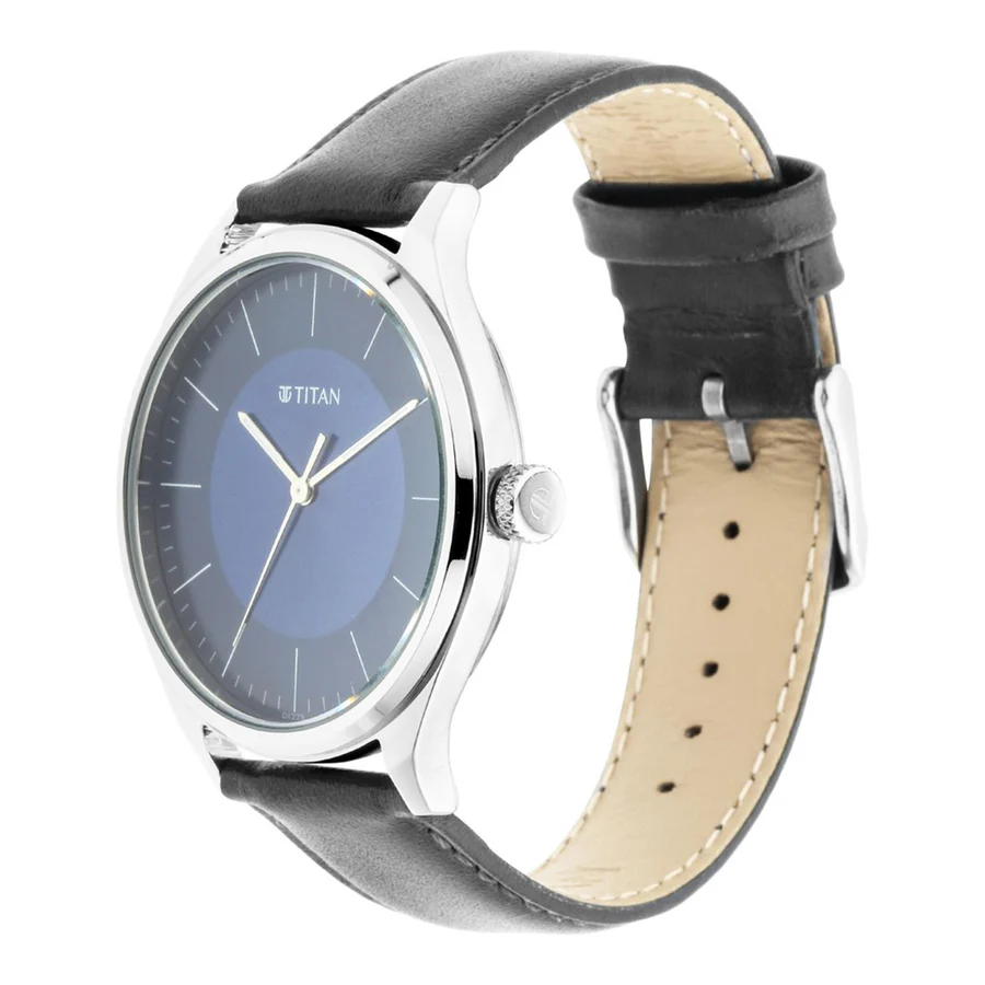 Titan NP1802SL06 Men's Urban Edge Lustrous Blue Dial Leather Watch